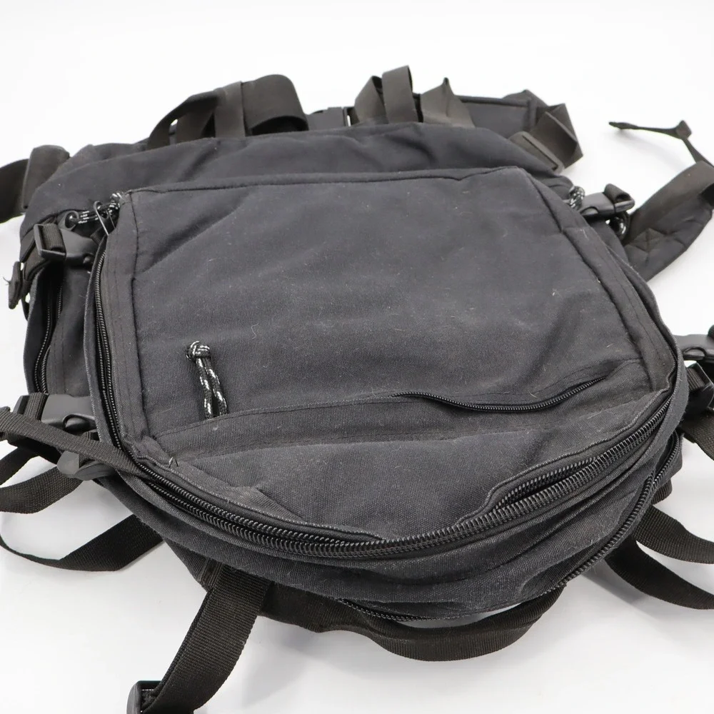 Piper Gear Tactical Backpack Unisex Large Black Canvas Rugged Gorpcore Bag‎